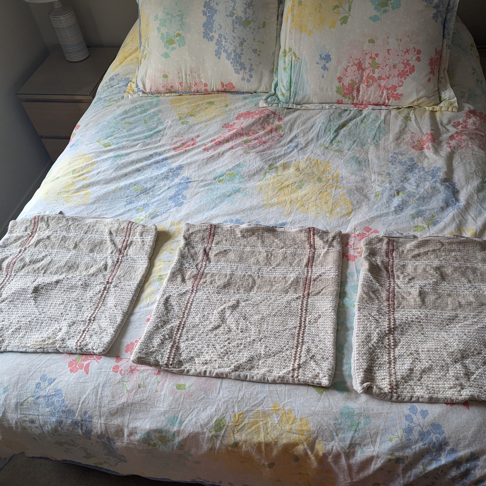 Set Of Three 20" X 20" Decorative Pillow Covers